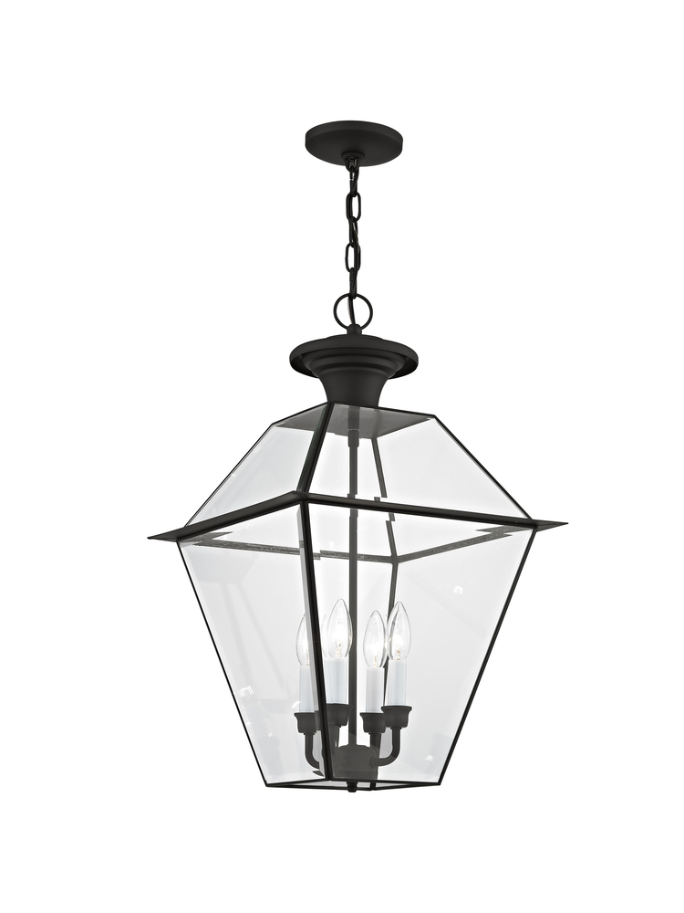 4 Light Black Outdoor Chain Lantern