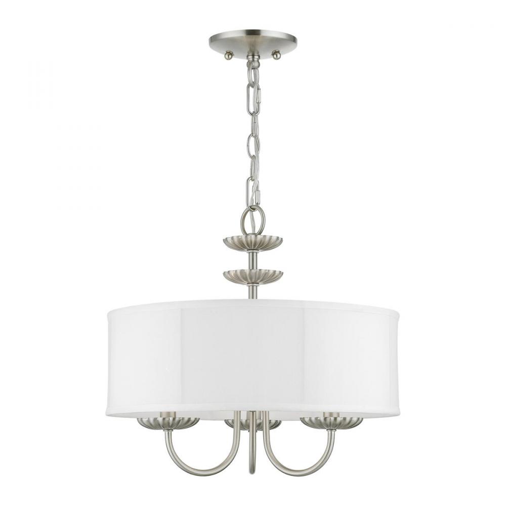 3 Light Brushed Nickel Pendant Chandelier