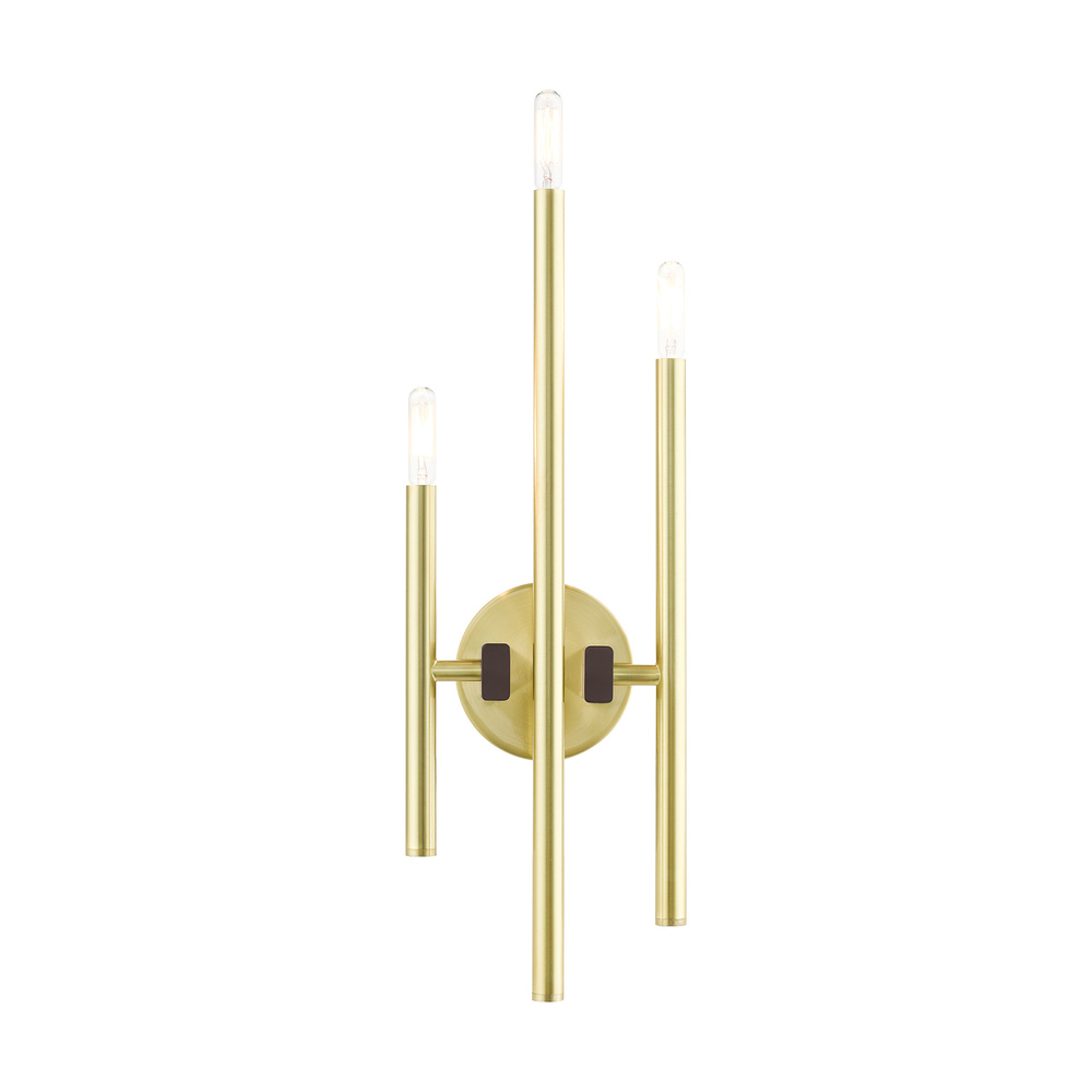 3 Lt Satin Brass  ADA Triple Sconce