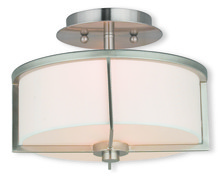 Livex Lighting 51072-91 - 2 Light Brushed Nickel Ceiling Mount