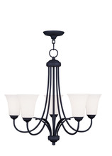 Livex Lighting 6475-04 - 5 Light Black Chandelier