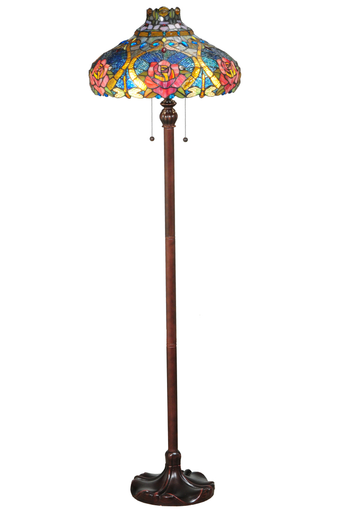 60"H Dragonfly Rose Floor Lamp