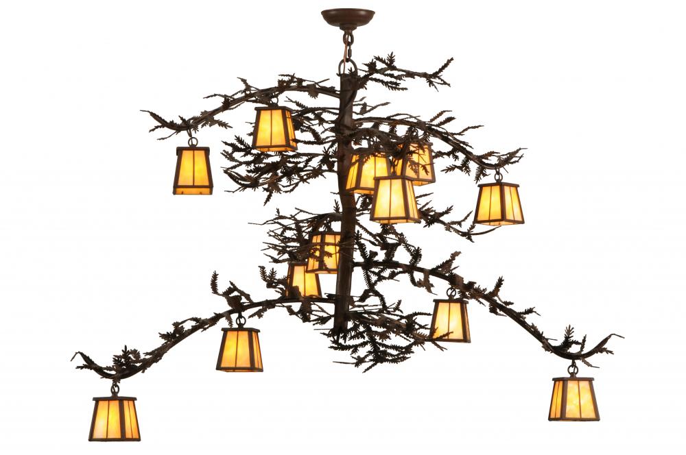 50"L Pine Branch Valley View 12 LT Chandelier