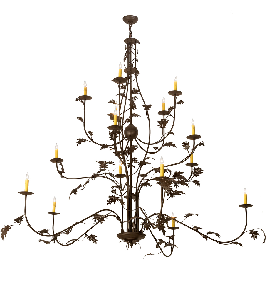 72" Wide Oak Leaf 15 LT Chandelier