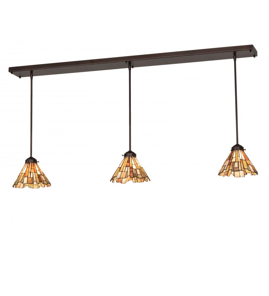 51" Long Delta Jadestone 3 Light Oblong Pendant