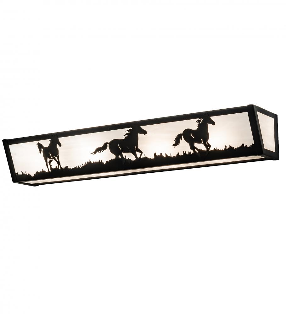 30" Wide Running Horses Vanity Light