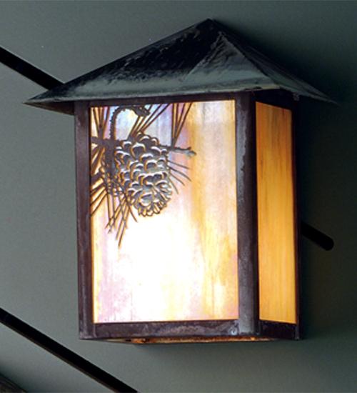 9"W Seneca Winter Pine Wall Sconce