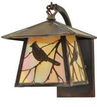 Meyda Green 111450 - 8"W Stillwater Song Bird Curved Arm Wall Sconce