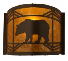 Meyda Green 111779 - 12"W Lone Bear Wall Sconce