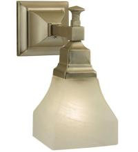 Meyda Green 129074 - 5"W Bungalow White Alabaster Swirl Wall Sconce