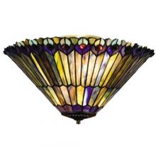 Meyda Green 13251 - 17"W Tiffany Jeweled Peacock Fan Light Fixture