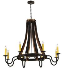 Meyda Green 135754 - 50"W Barrel Stave Madera 8 LT Chandelier