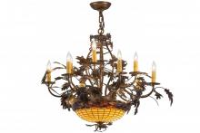 Meyda Green 165485 - 34" Wide Greenbriar Oak 9 Light Chandelier