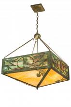 Meyda Green 187847 - 28" Square Balsam Pine Inverted Pendant