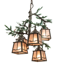 Meyda Green 211883 - 28" Wide Pine Branch Valley View 5 Light Chandelier