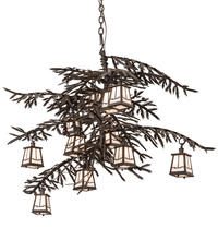 Meyda Green 213911 - 54" Wide Pine Branch Valley View 12 Light Chandelier