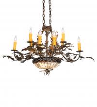 Meyda Green 230421 - 36" Long Greenbriar Oak 10 Light Chandelier