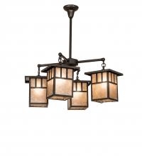 Meyda Green 239358 - 34" Wide Hyde Park Double Bar Mission 4 Light Chandelier