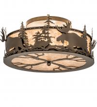 Meyda Green 243425 - 24" Wide Moose & Fox Flushmount