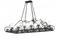 Meyda Green 254701 - 66" Long Carlotta 12 Light Oblong Chandelier