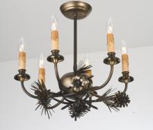 Meyda Green 38330 - 18"W Woodland Pine 6 LT Chandelier