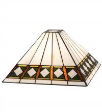 Meyda Green 67923 - 14" Square Diamond Band Mission Shade