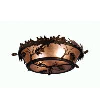 Meyda Green 82070 - 20" Wide Oak Leaf & Acorn Flushmount