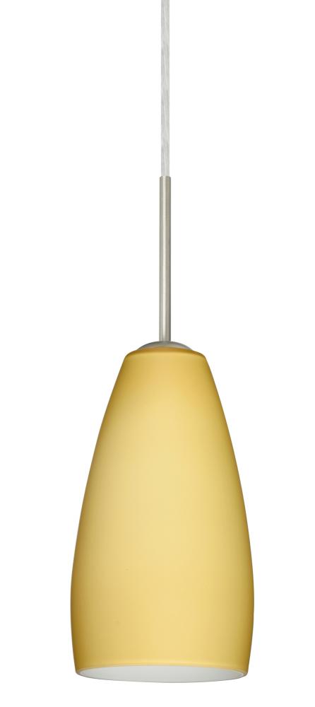 Besa Chrissy Pendant Satin Nickel Vanilla Matte 1x50W B10 Medium Base