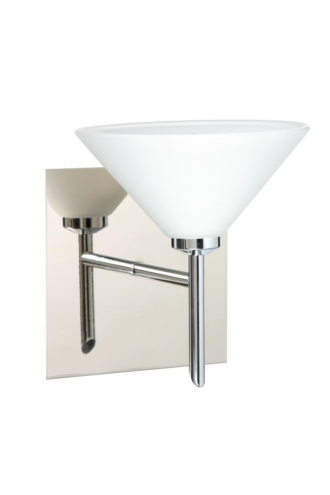 Besa Wall With SQ Canopy Kona Chrome White 1x5W LED