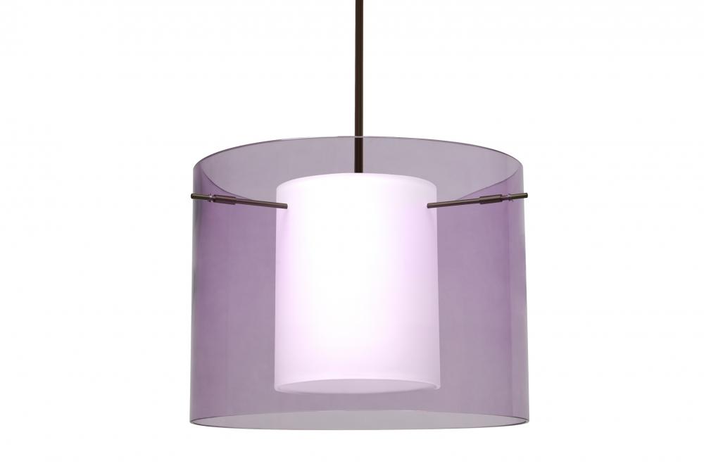 Besa Pahu 16 LED Pendant 1Tt Transparent Amethyst/Opal Bronze 1x11W LED