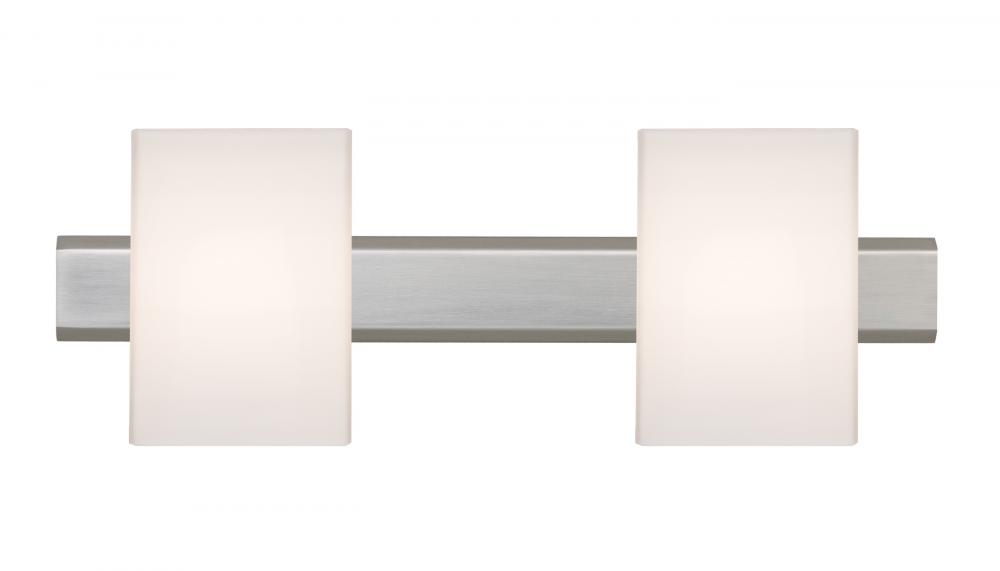 Besa, Tito Vanity, Opal Matte, Satin Nickel Finish, 2x5W LED