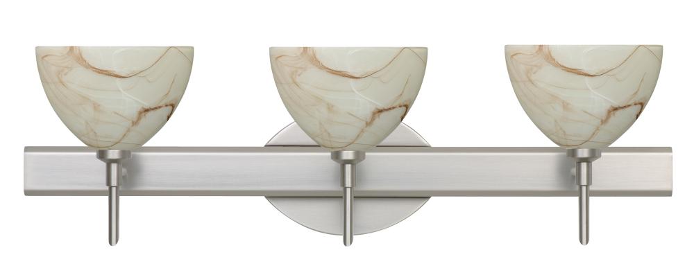 Besa Wall Brella Satin Nickel Mocha 3x5W LED