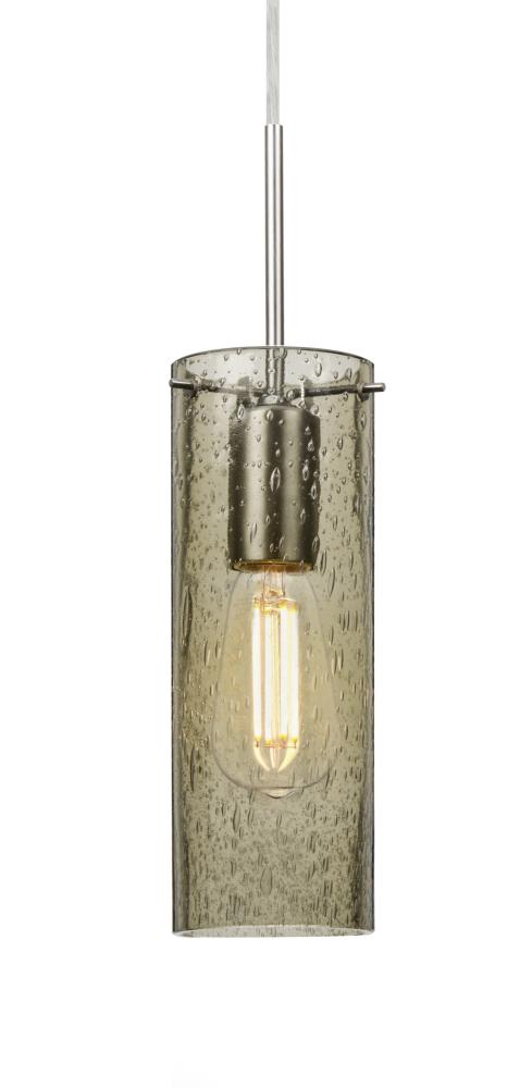 Besa, Juni 10 Pendant For Multiport Canopy, Latte Bubble, Satin Nickel, 1x4W LED Fila