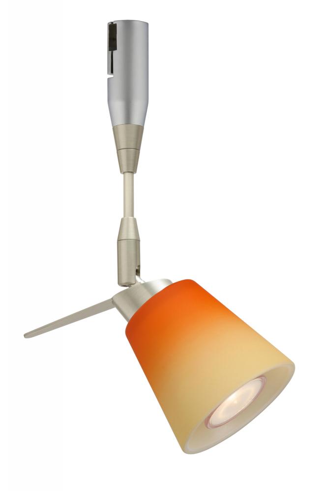 Besa Spotlight With 6" Stem Canto 3 Satin Nickel Bicolor Orange/Pina 1x35W Halogen Mr