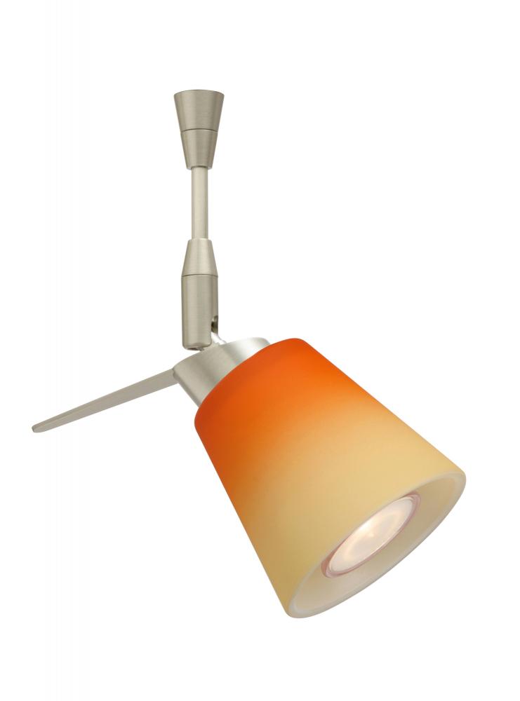 Besa Spotlight With 18" Stem Canto 3 Satin Nickel Bicolor Orange/Pina 1x35W Halogen M