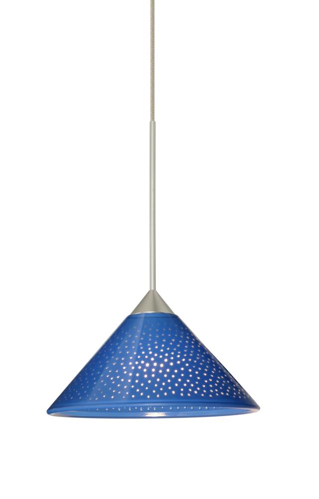 Besa Pendant For Multiport Canopy Kona Satin Nickel Blue Starpoint 1x5W LED