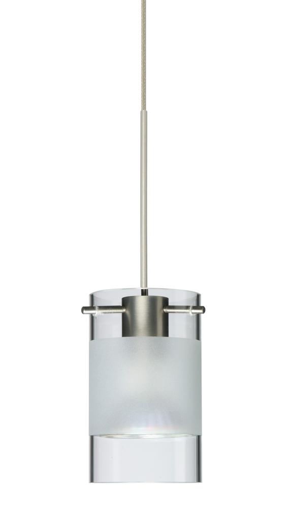 Besa Pendant Scope Satin Nickel Clear/Frost 1x5W LED