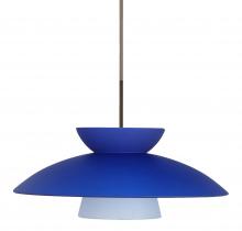 Besa Lighting 1JC-451323-BR - Besa Trilo 15 Pendant Bronze Blue Matte 1x75W Medium Base