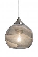 Besa Lighting 1JC-JILLYSM-SN - Besa, Jilly Cord Pendant, Vapor Smoke, Satin Nickel Finish, 1x60W Medium Base