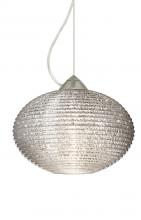 Besa Lighting 1KX-4913GL-SN - Besa Pape 12 Pendant 1Kx Glitter Satin Nickel 1x75W Medium Base