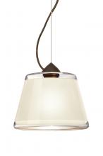 Besa Lighting 1KX-PIC9WH-LED-BR - Besa Pica 9 Pendant 1Kx White Sand Bronze 1x9W LED