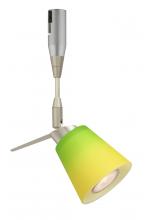 Besa Lighting RSP-5042GY-18-SN - Besa Spotlight With 18" Stem Canto 3 Satin Nickel Bicolor Green/Yellow 1x35W Halogen