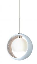 Besa Lighting X-4293SF-LED-SN - Besa Pendant For Multiport Canopy Pogo Satin Nickel White/Inner Silver 1x5W LED