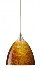 Besa Lighting 1XC-757018-SN - Besa Pendant Sasha Satin Nickel Amber Cloud 1x50W GY6.35