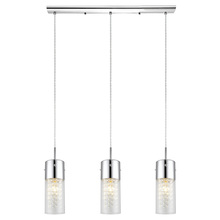 Eglo 200123A - 3x60W Multi Light Pendant w/ Chrome Finish & Clear Glass w/ Crystal Strands