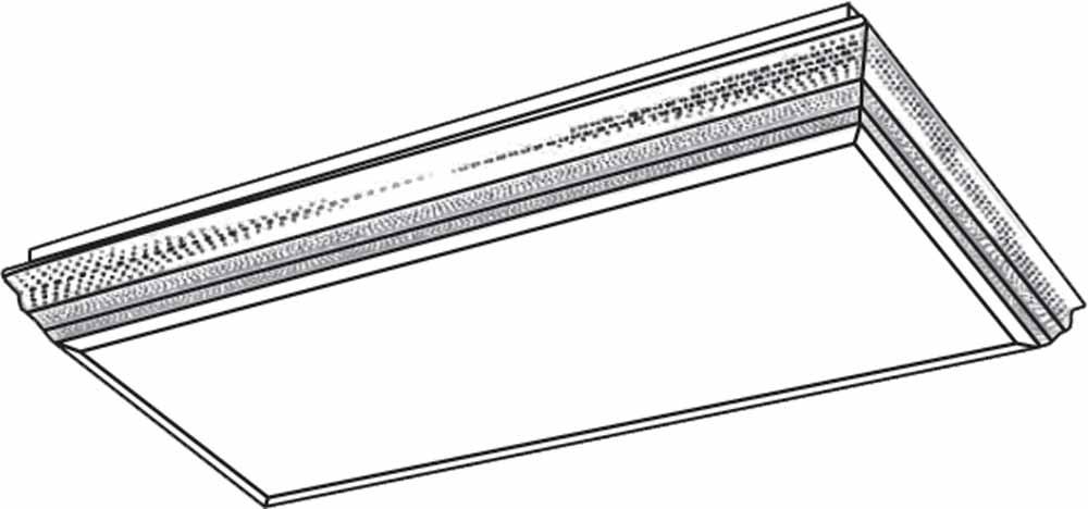 4 Light Fluorescent Decorative Crown Molding Surface Mount
