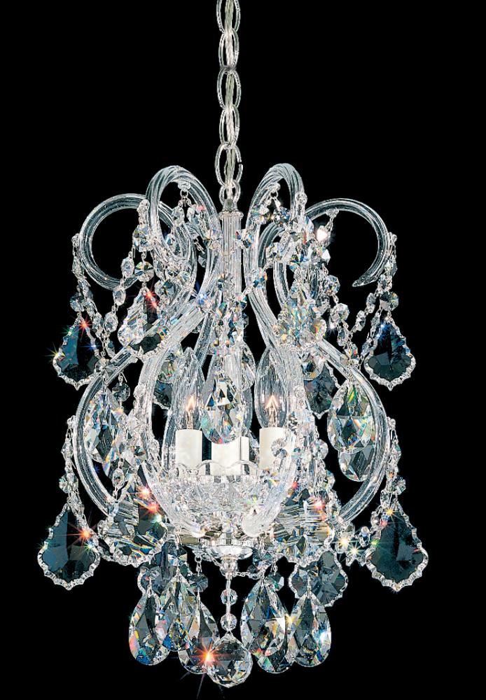 Olde World 4 Light 120V Mini Pendant in Aurelia with Clear Heritage Handcut Crystal