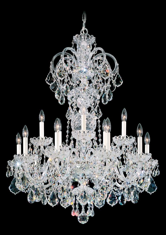 Olde World 15 Light 120V Chandelier in Aurelia with Clear Heritage Handcut Crystal