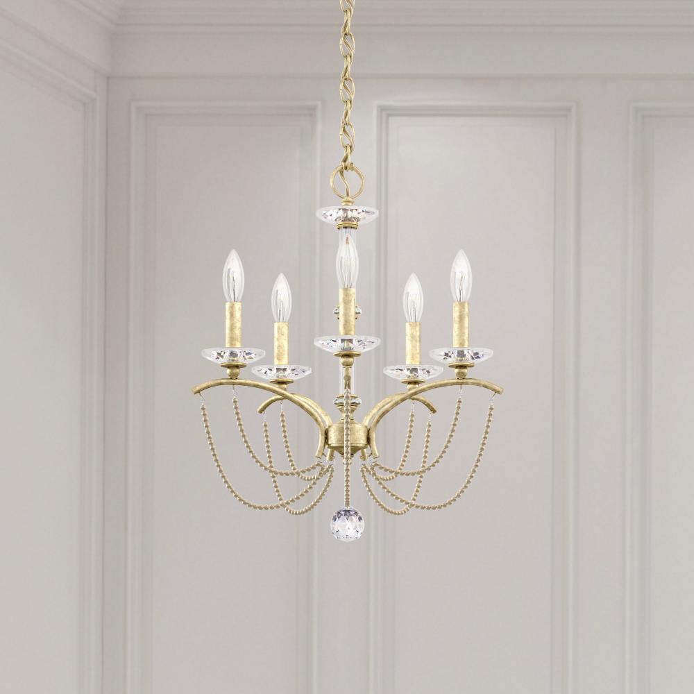 Priscilla 5 Light 120V Chandelier in White with Bronze Pearl