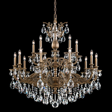 Schonbek 1870 5685-26H - Milano 15 Light 120V Chandelier in French Gold with Clear Heritage Handcut Crystal